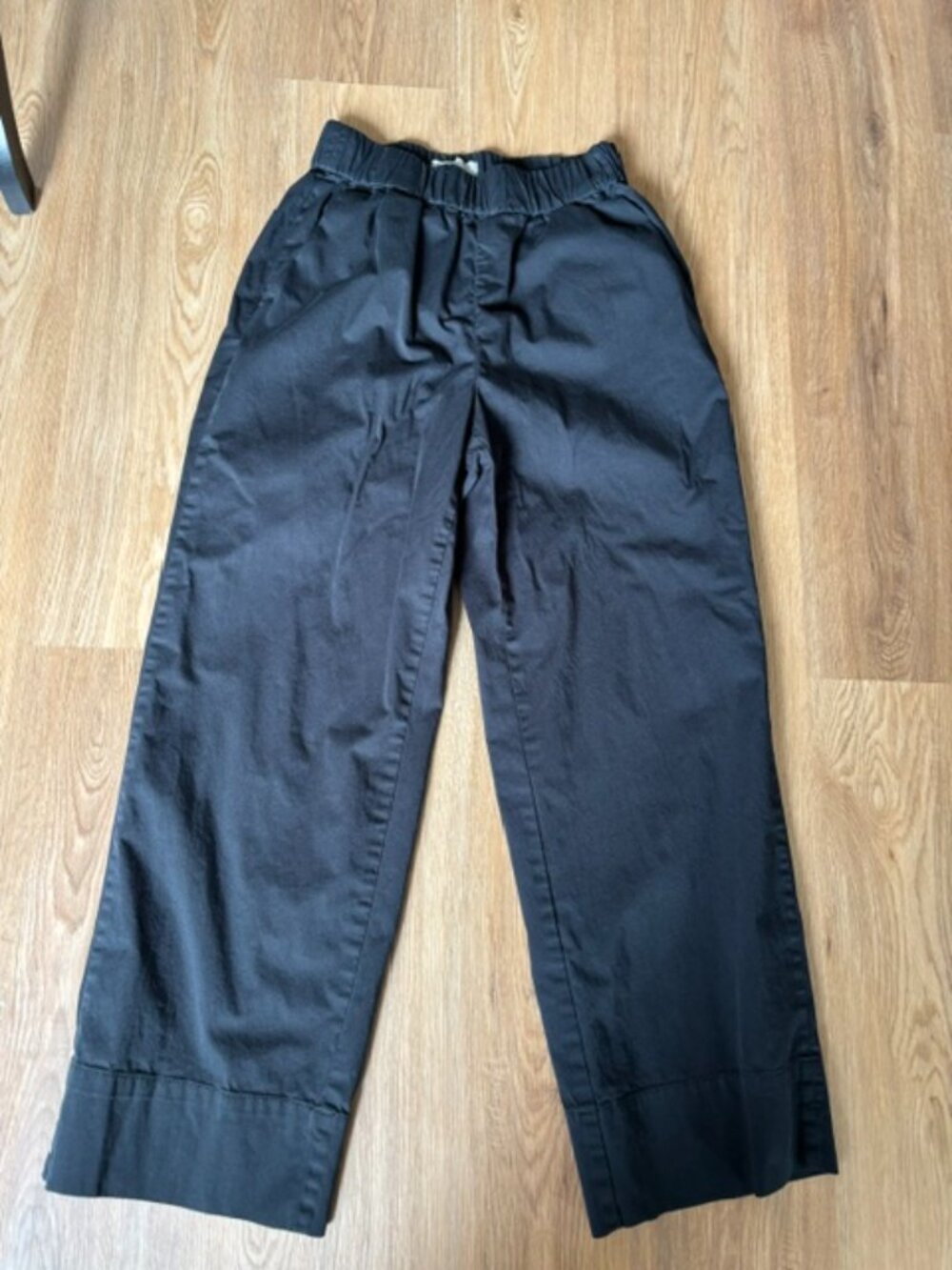Everlane The Easy Pant Black Organic Cotton Elastic Waist Pull On Pants M